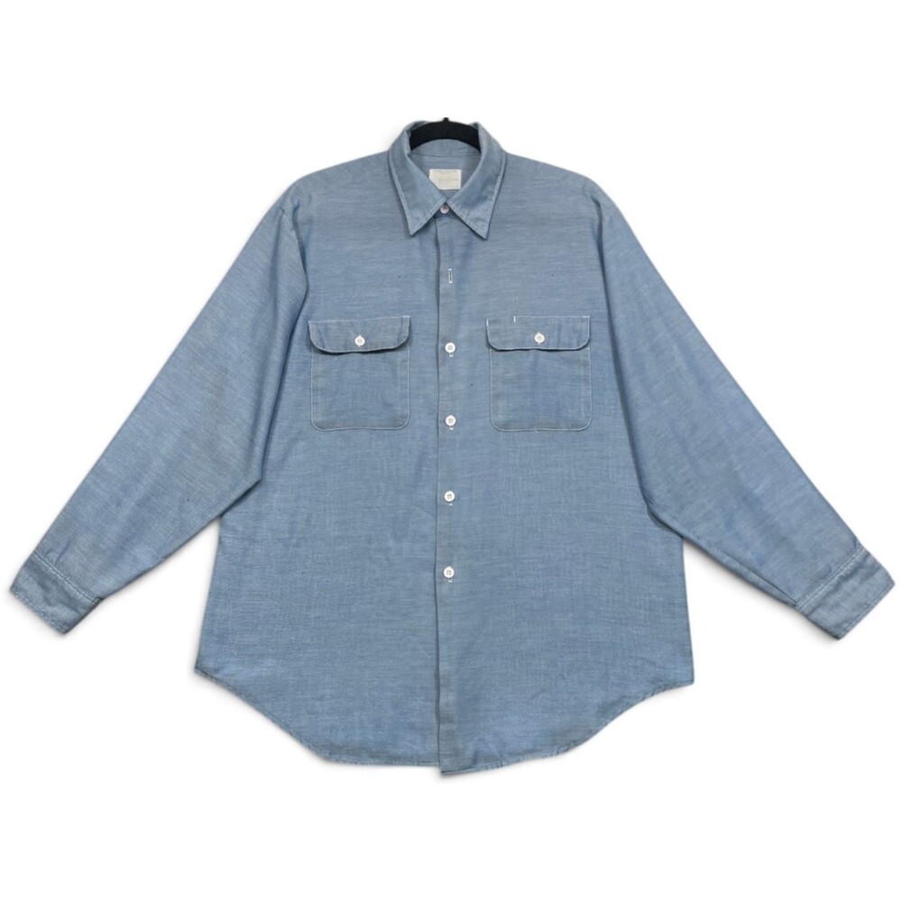 Vintage Big Mac Chambray Shirt Mens L Blue Long Sleeve Button Up Workwear USA